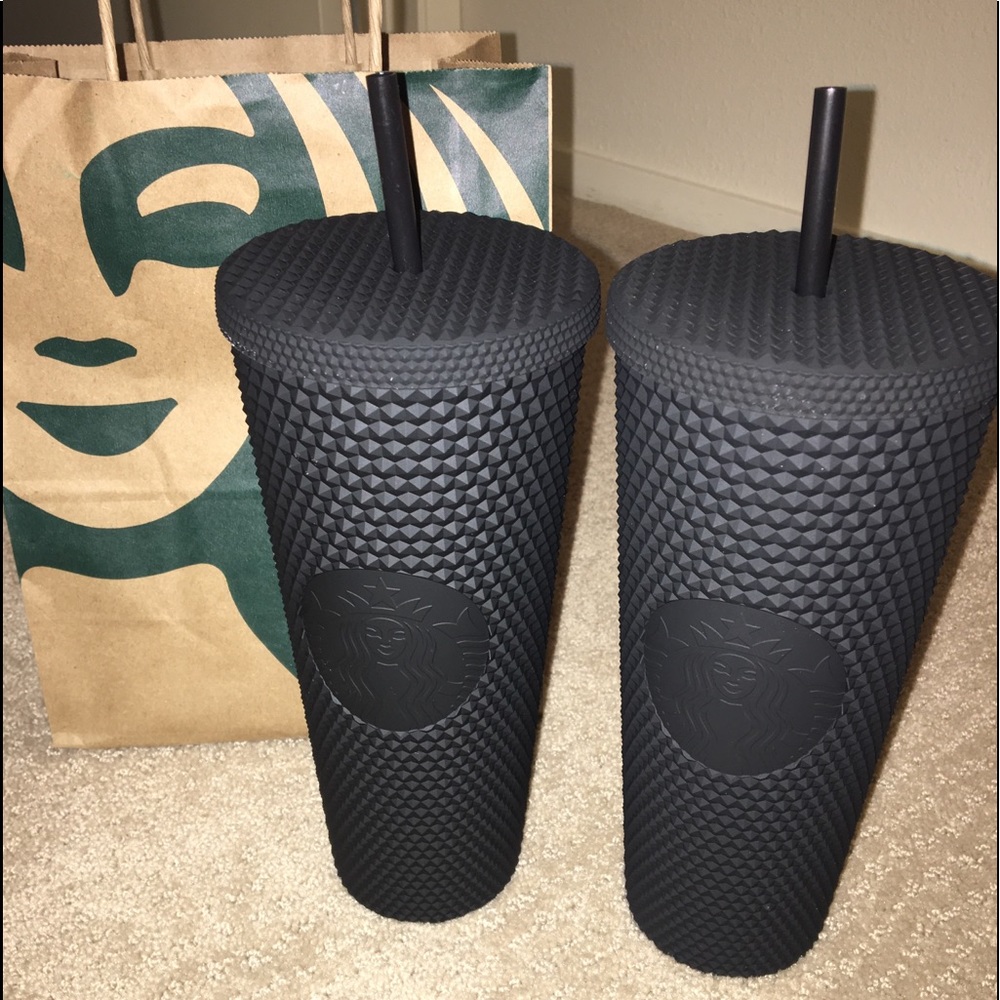 Black matte diamond Starbucks tumbler